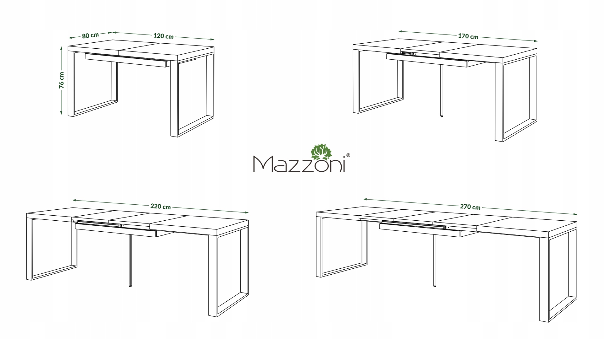 AVARI Dąb Brązowy DUŻY STÓŁ ROZKŁADANY DO 270 cm! Kod producenta Mazzoni-AVARI-120-D.Brązowy-LOFT-LOFTOWY