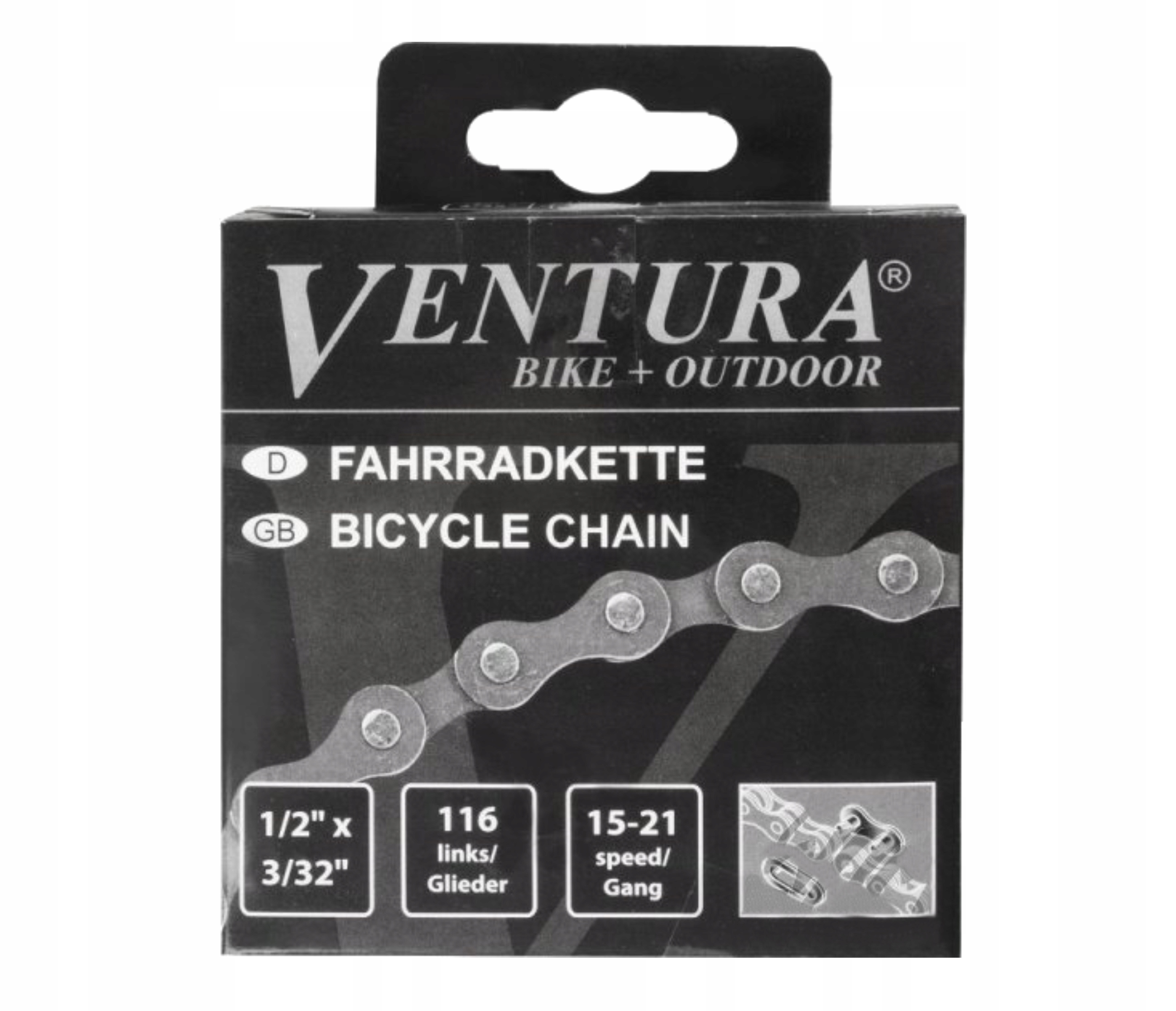 

Łańcuch Rowerowy 1/2'' x 3/32'' 116L 5 6 7 Biegów