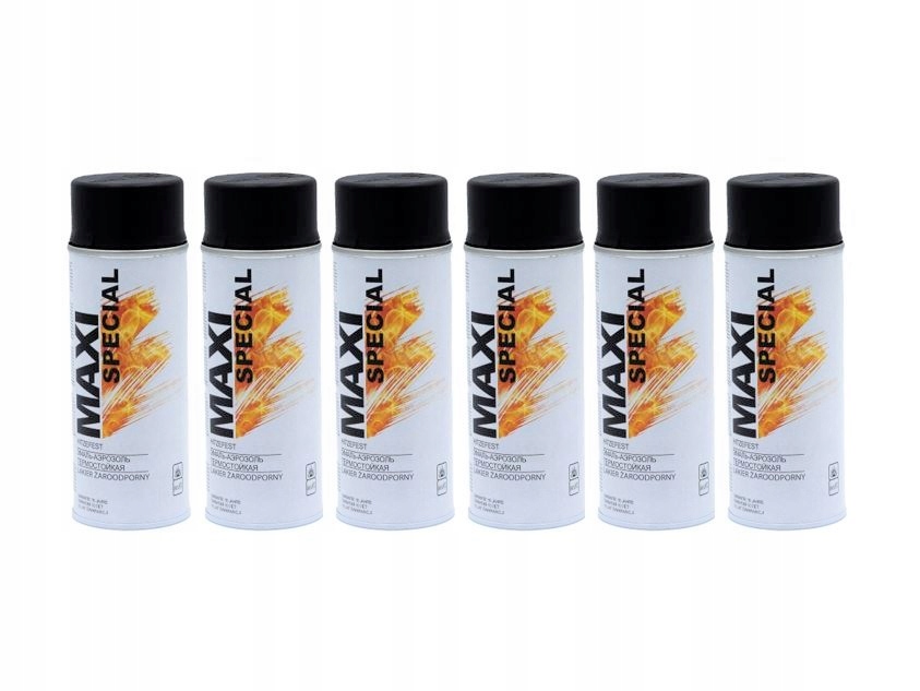 

6x Maxi Color żaroodporny spray farba 800 czarna