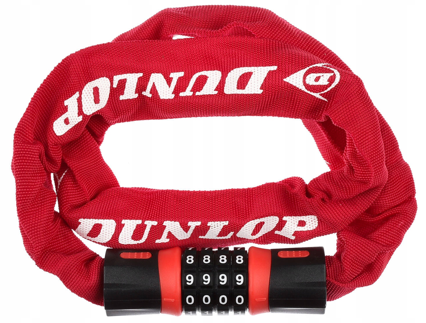 Dunlop Zapięcie Do Roweru Blokada Na Szyfr Łańcuch Linka 90CM Czerwony