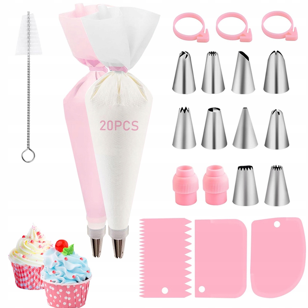 Levně Silikonový Cukrářský Sáček Na Zdobení Dortů Sáček 40 Kusů