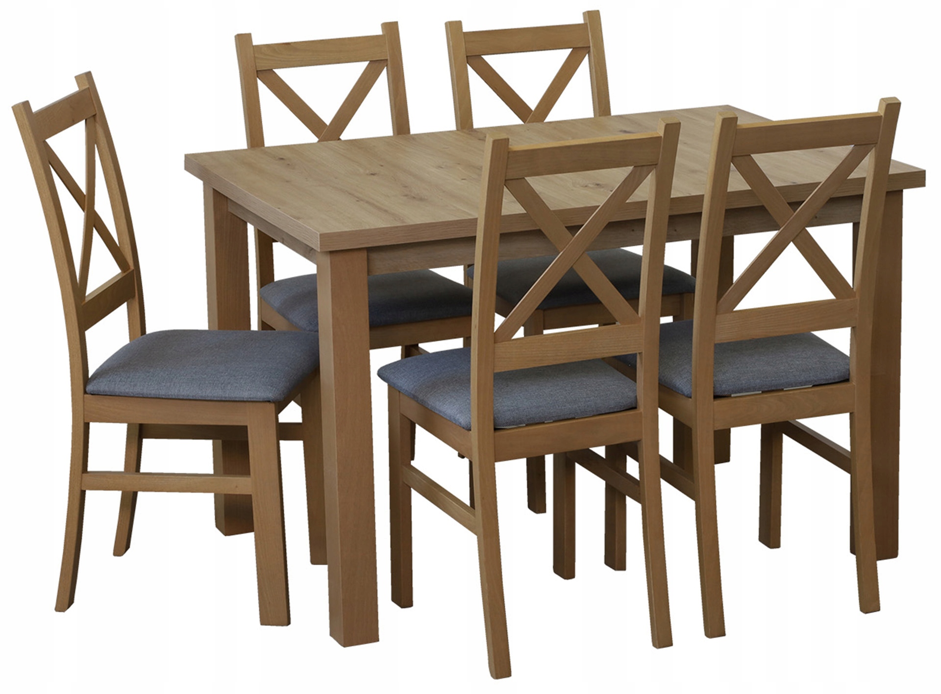 Sada kuchyňského stolu 120x80 s 6 jídelními židlemi M008-6 Dub Artisan