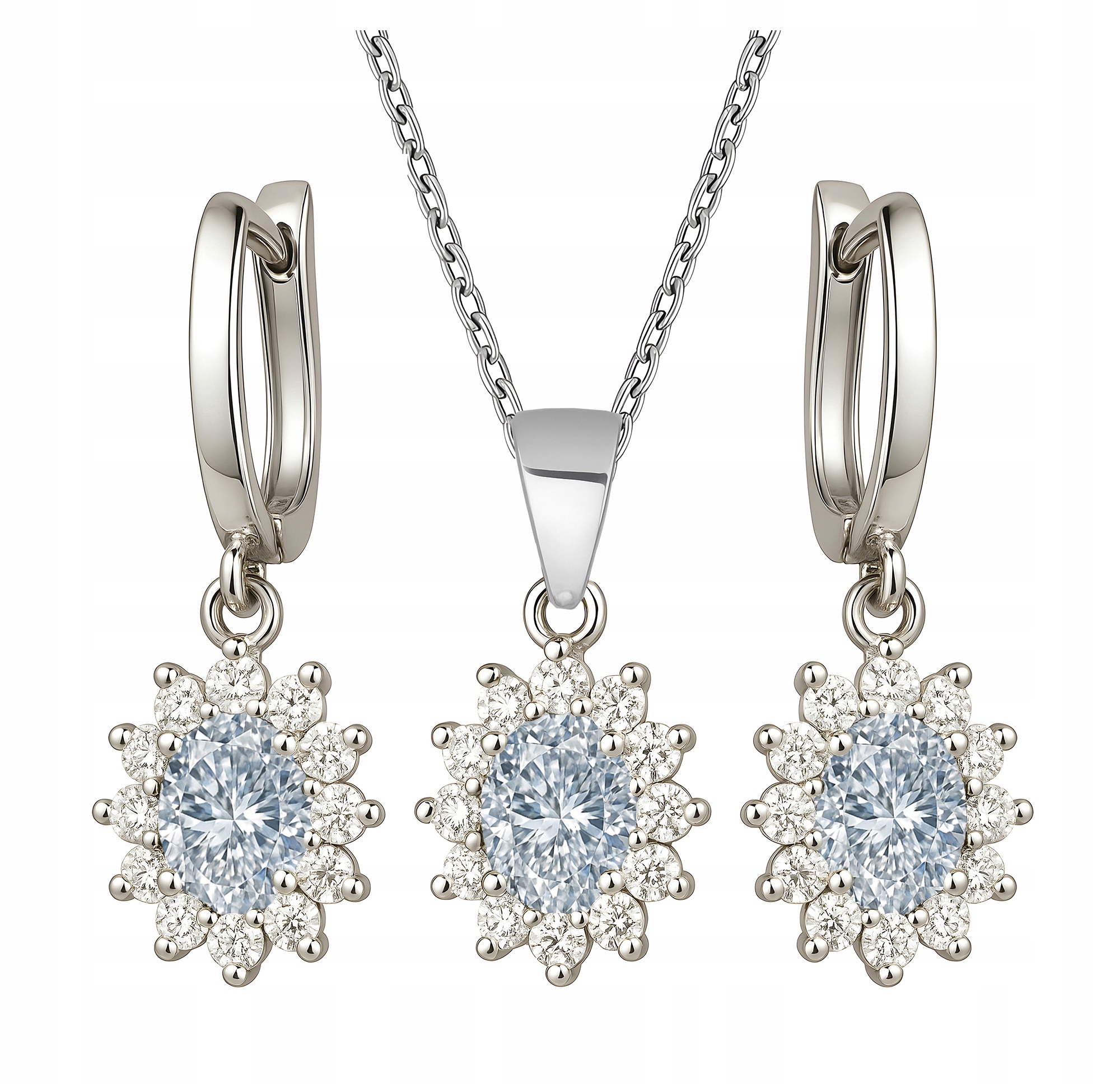 Sada Náušnice a náhrdelníku s kameny a zirkony – ideální jako dárek