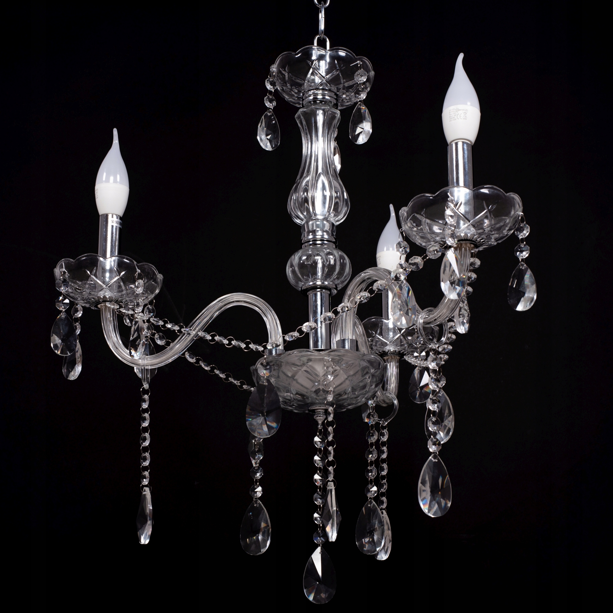 LAMPA KRYSZTAŁOWA WISZĄCA ŻYRANDOL GLAMOUR SZKŁO 3 Zasilanie sieciowe