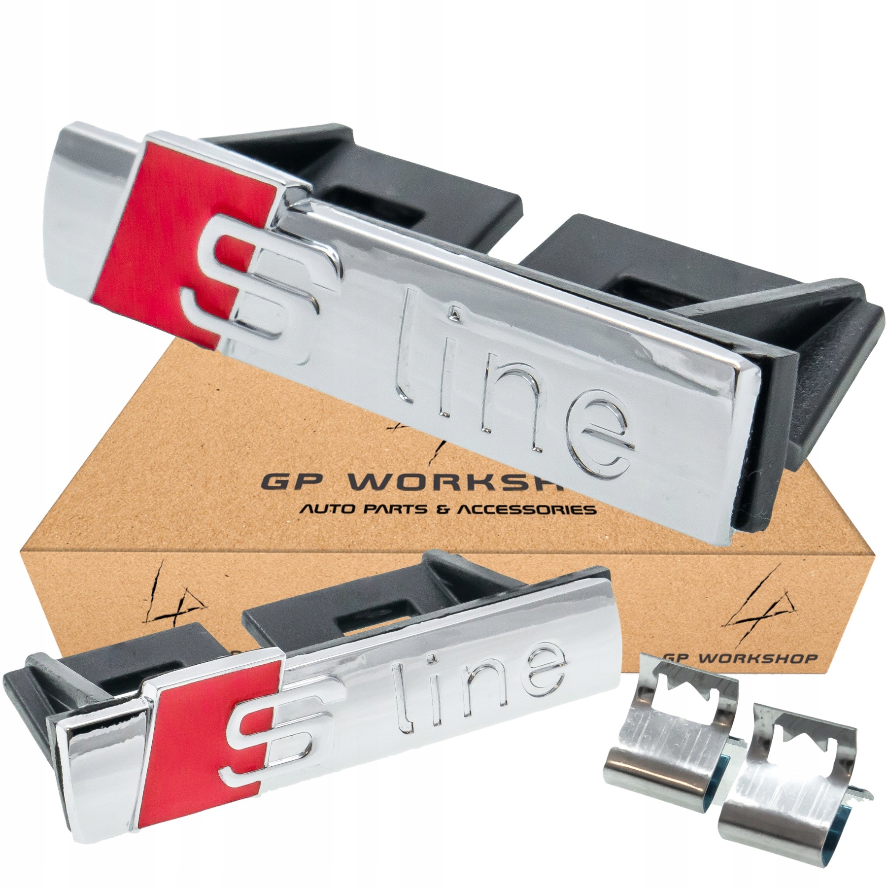 

Audi S-line Emblemat Znaczek Grill Srebrny Połysk