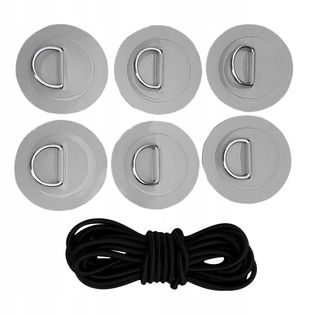 Premium Stand Up Paddleboard Bungee Deck Rigging Kit D ring Patch Gray