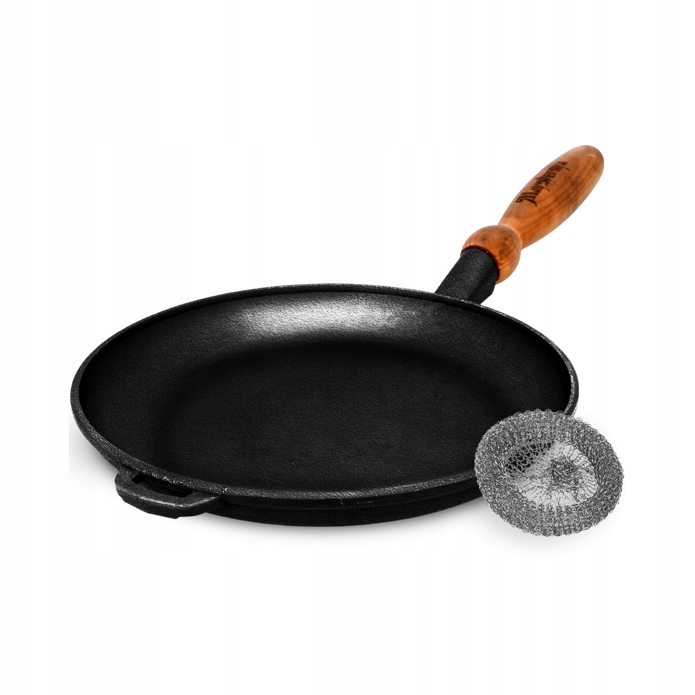 Litinová pánev na palačinky 22 cm s dřevěnou rukojetí