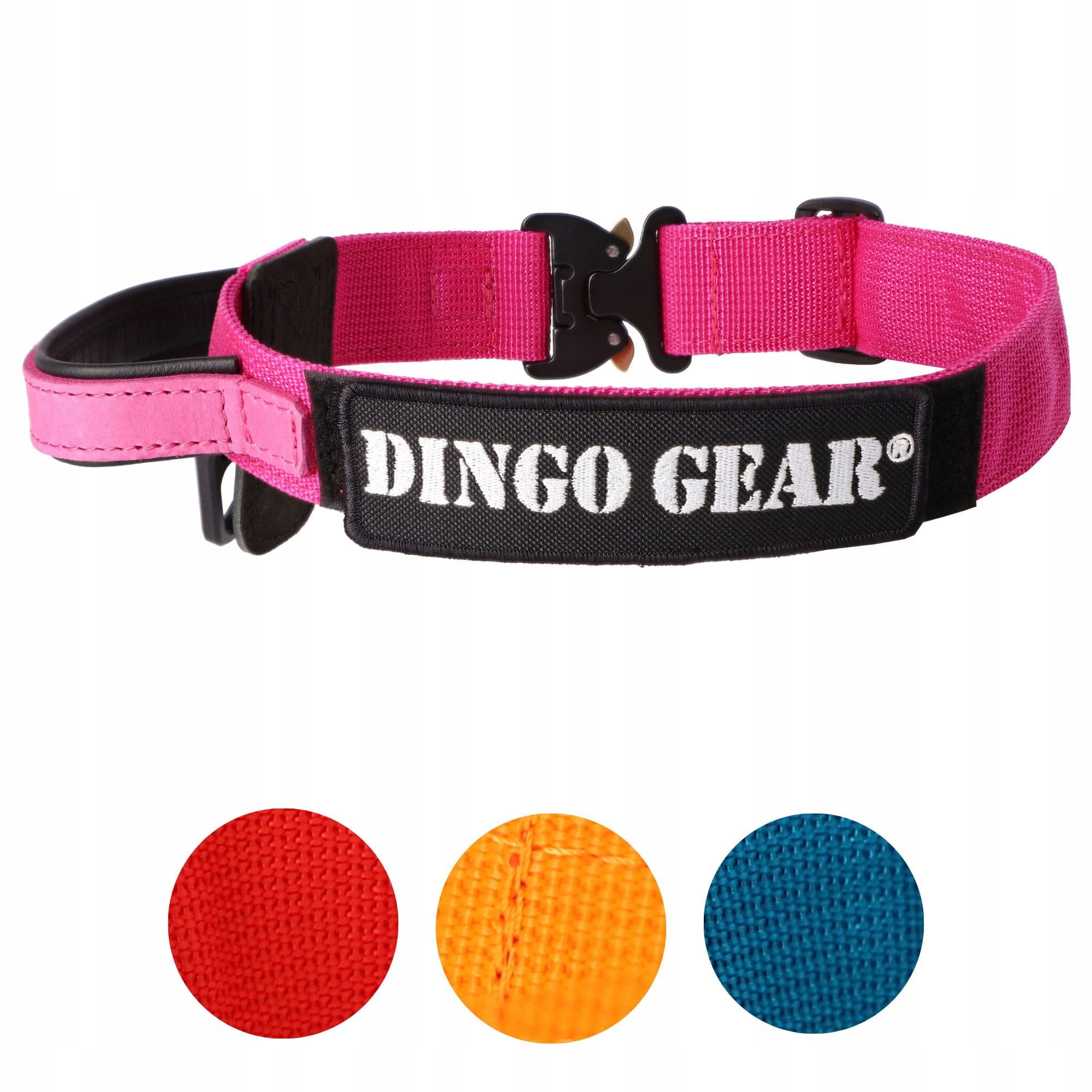 Levně Dingo Gear Obojek Cobra páska s rukojetí 50 cm růžová