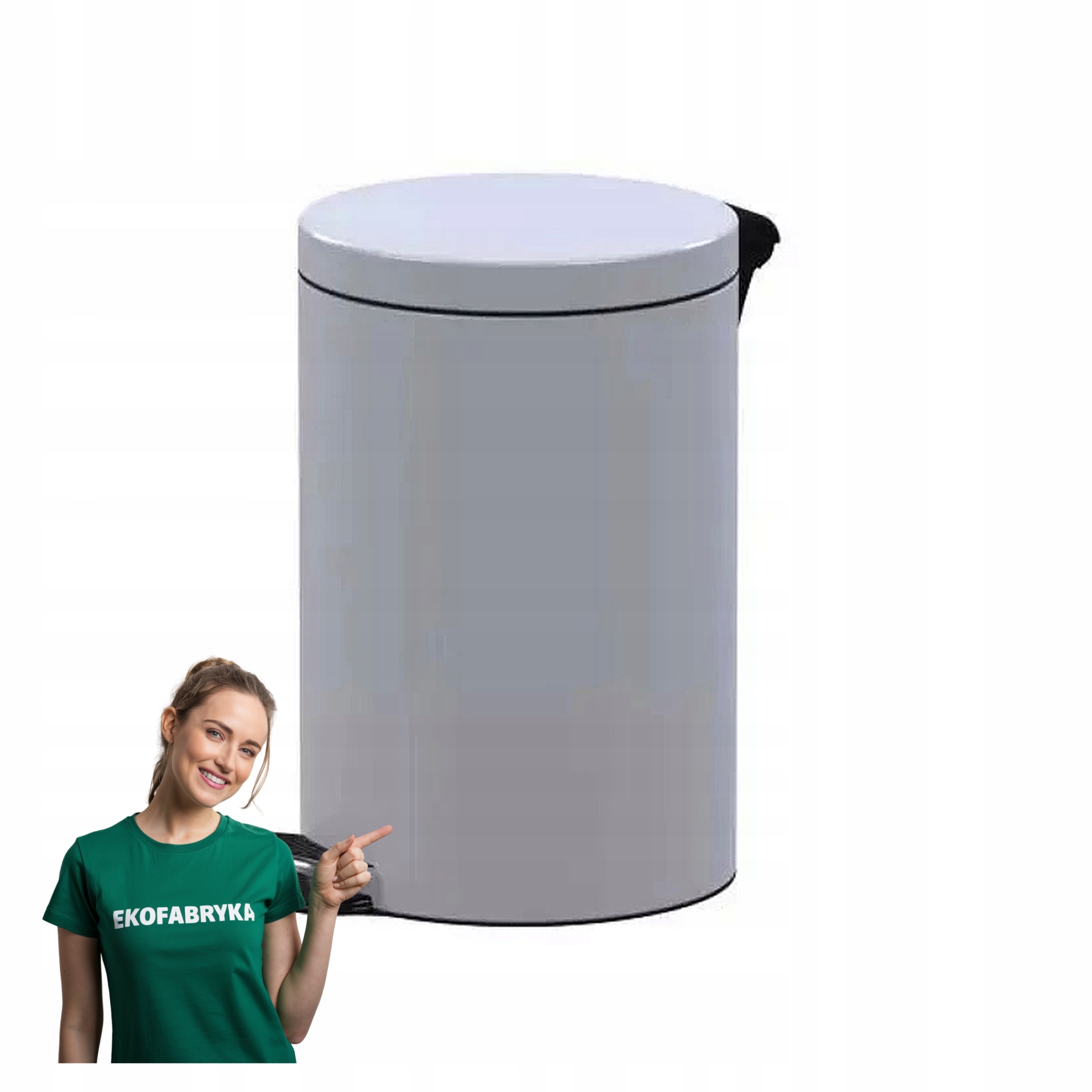 Kosz na śmieci pedałowy zamykany higieniczny do łazienki biura Biały 12 L