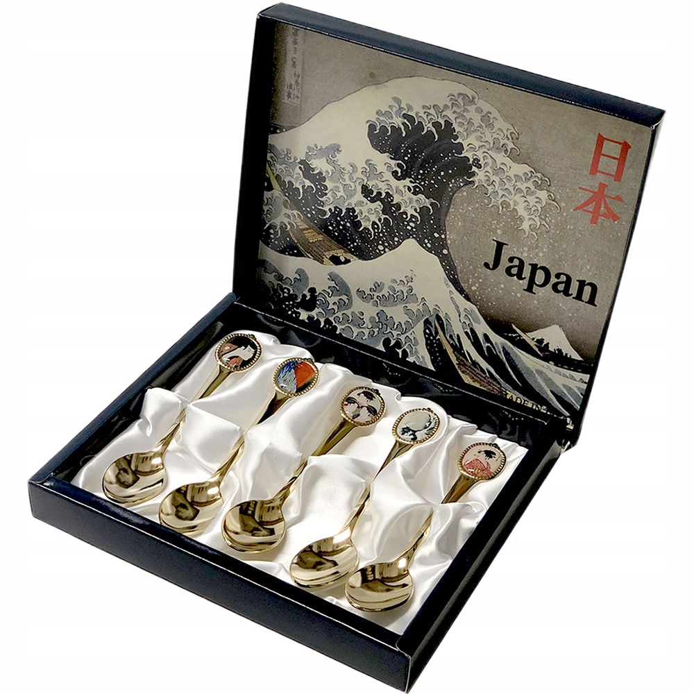 

5 Japońskich Łyżeczek Hokusai Ukiyo-e Stal Zestaw