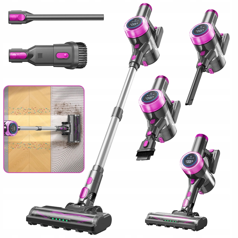 Vysavač Vertikální Bezsáčkový Led Elektrokartáč 3V1 550W