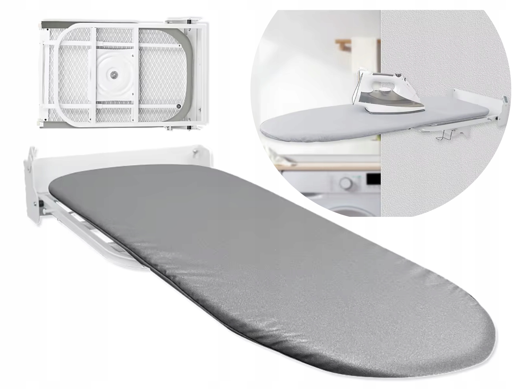 Levně Skládací Žehlicí Prkno Montáž Na Zeď Funkční Pohodlné 92X31