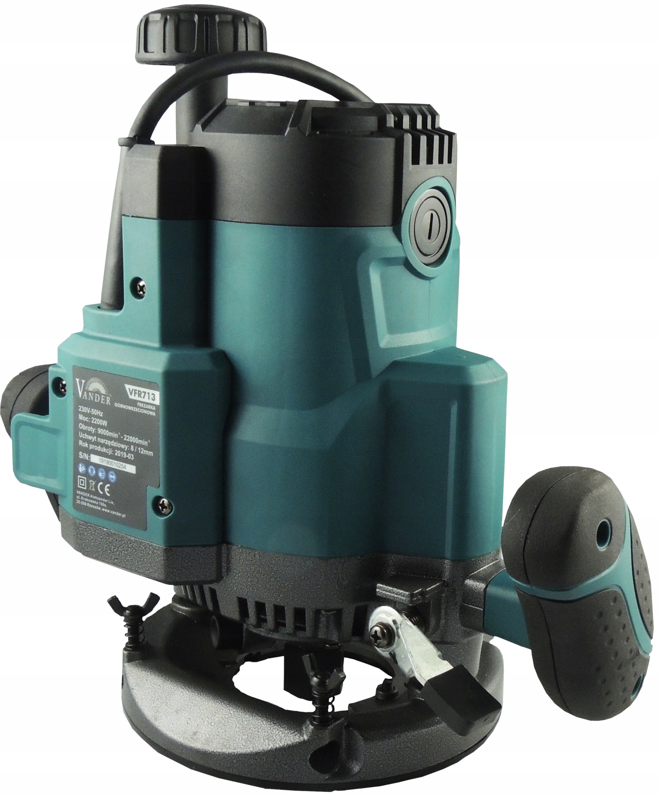Frezarka górnowrzecionowa Vander 2200 W Maksymalna liczba obrotów bez obciążenia 22000 RPM
