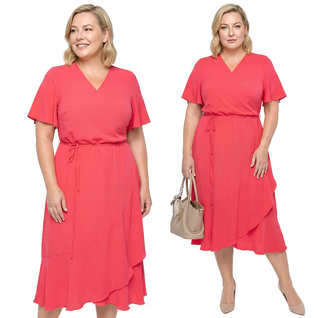 Jasně růžová šaty plus size velikost 56