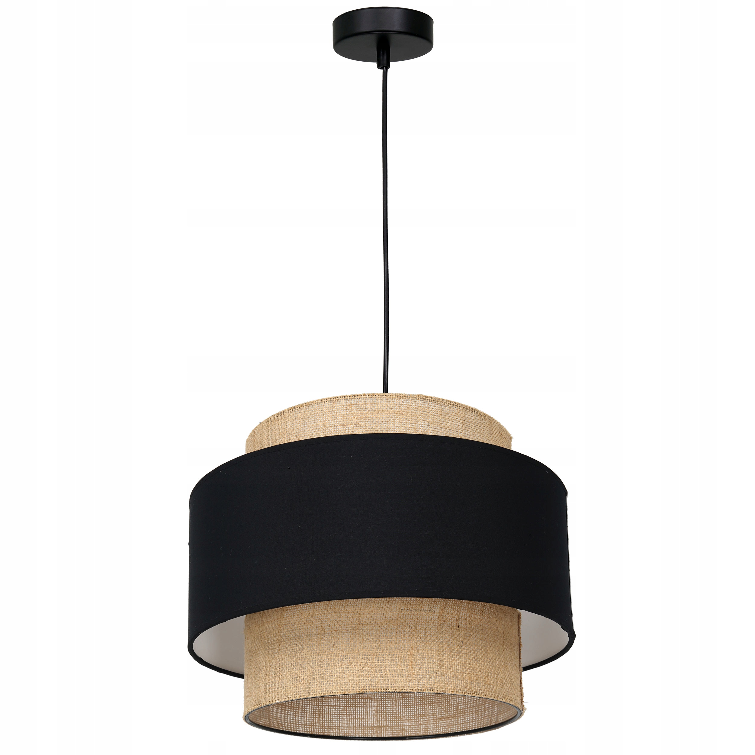 Závěsná Lampa Jutová 35 CM, Černá Vrstva