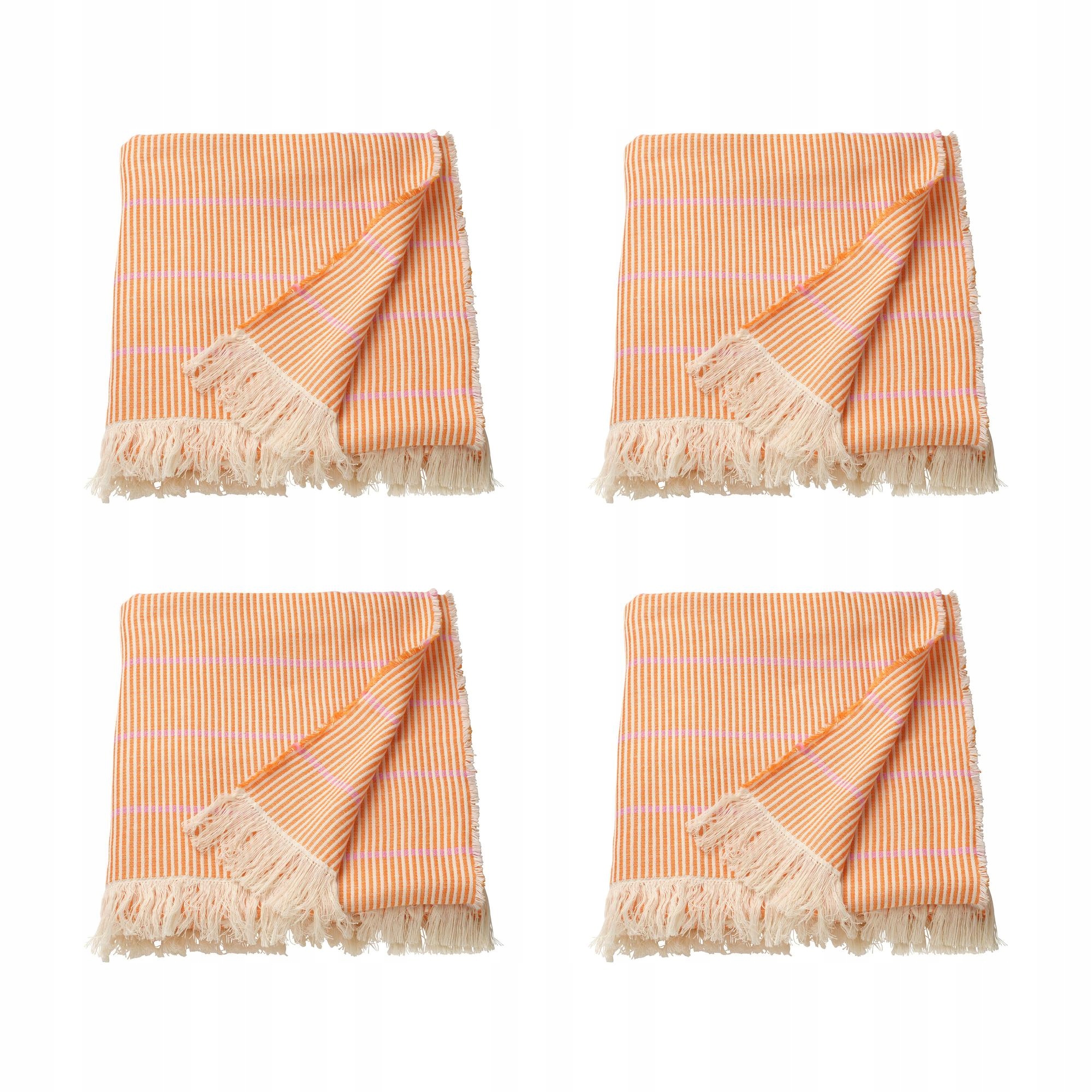 4 ks Lappkattfot Pled zářivě oranžový/růžový 130 x 170 cm