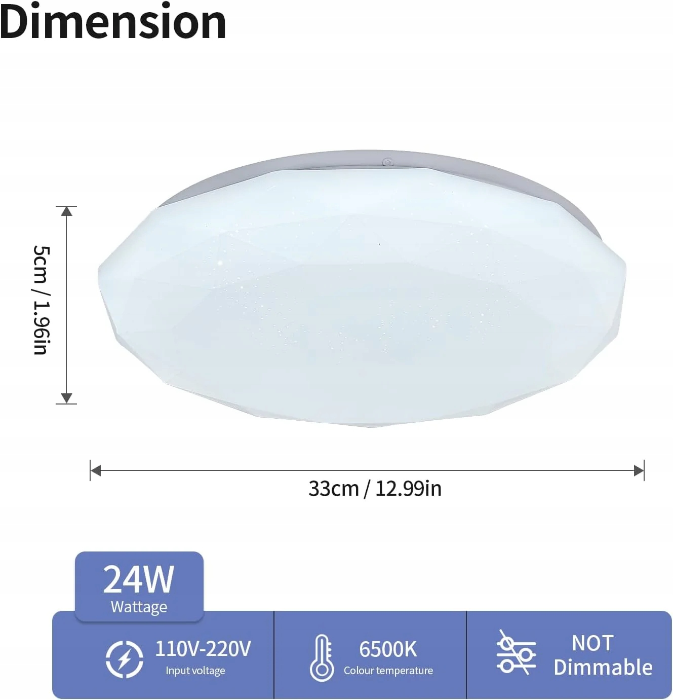 LAMPA SUFITOWA PLAFON LED BIAŁA 6500K 24W NOWOCZESNA PROSTY DO SYPIALNI Kod producenta 30933004