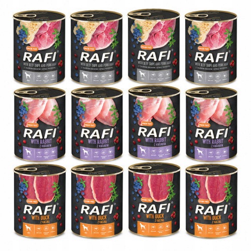 Dolina Noteci Rafi mokra karma dla psa mix smaków 12x800g