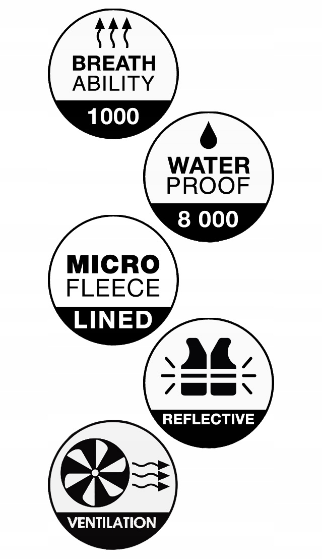 KURTKA MĘSKA SOFTSHELL HI-TEC CAEN WODOODPORNA L Cechy dodatkowe regulowane mankiety
