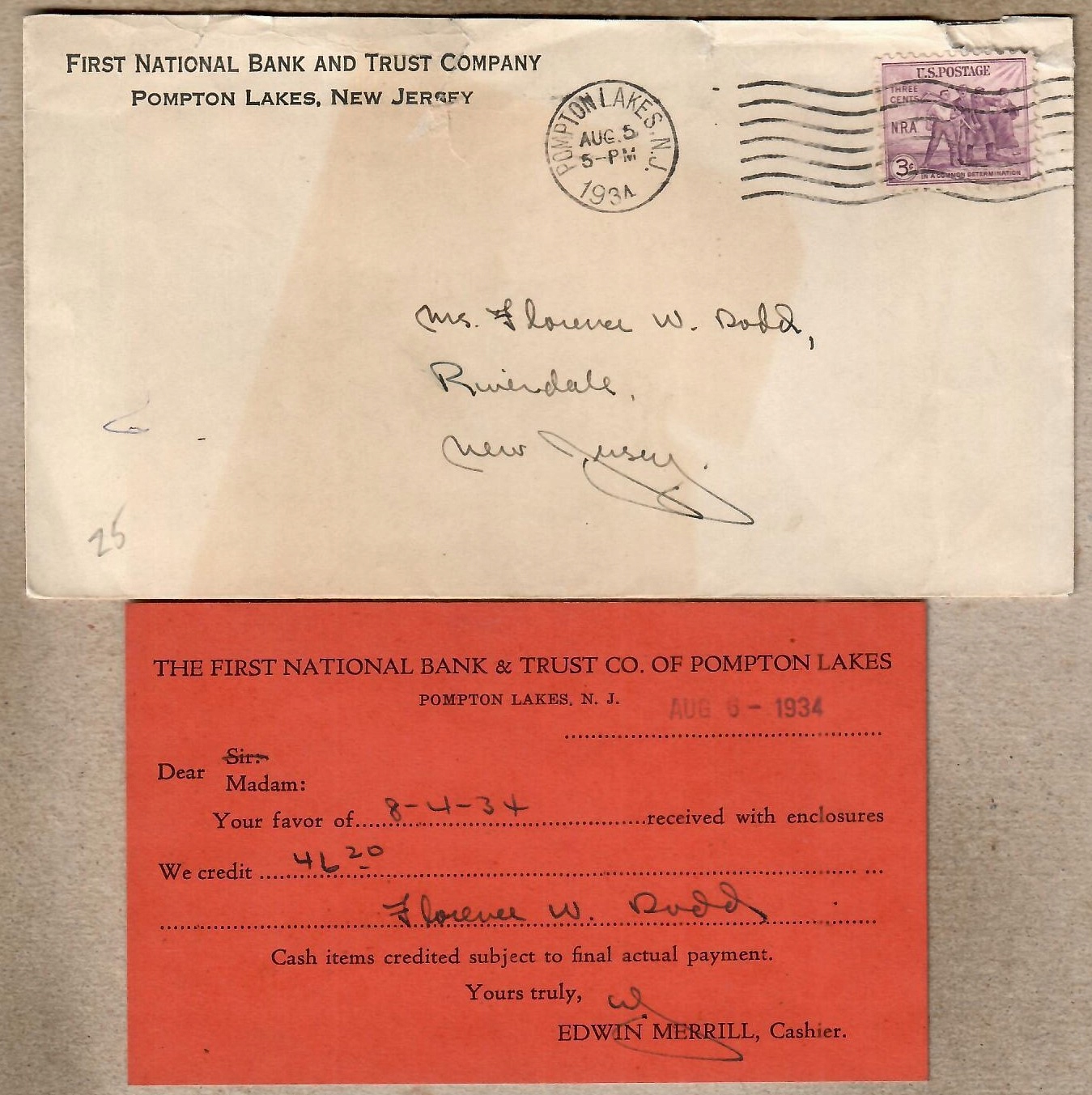 USA, 1934 r . koperta