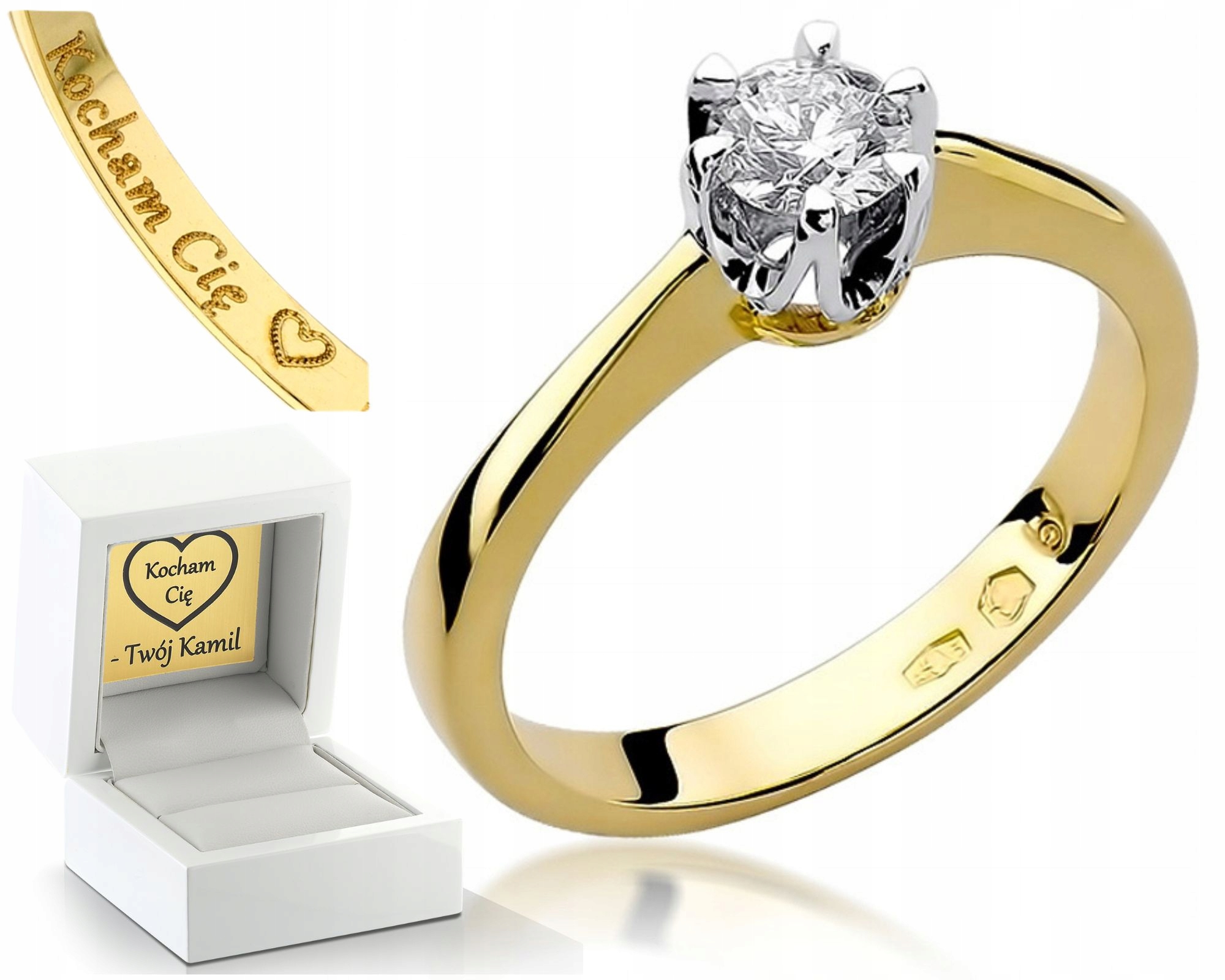 Zlatý Prstýnek Briliant 0,30 Ct 585