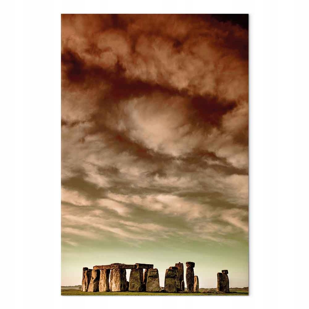 Obraz na plátně canvas Krajina Kruh Druid Stonehenge Nebe Mraky 80x120 cm