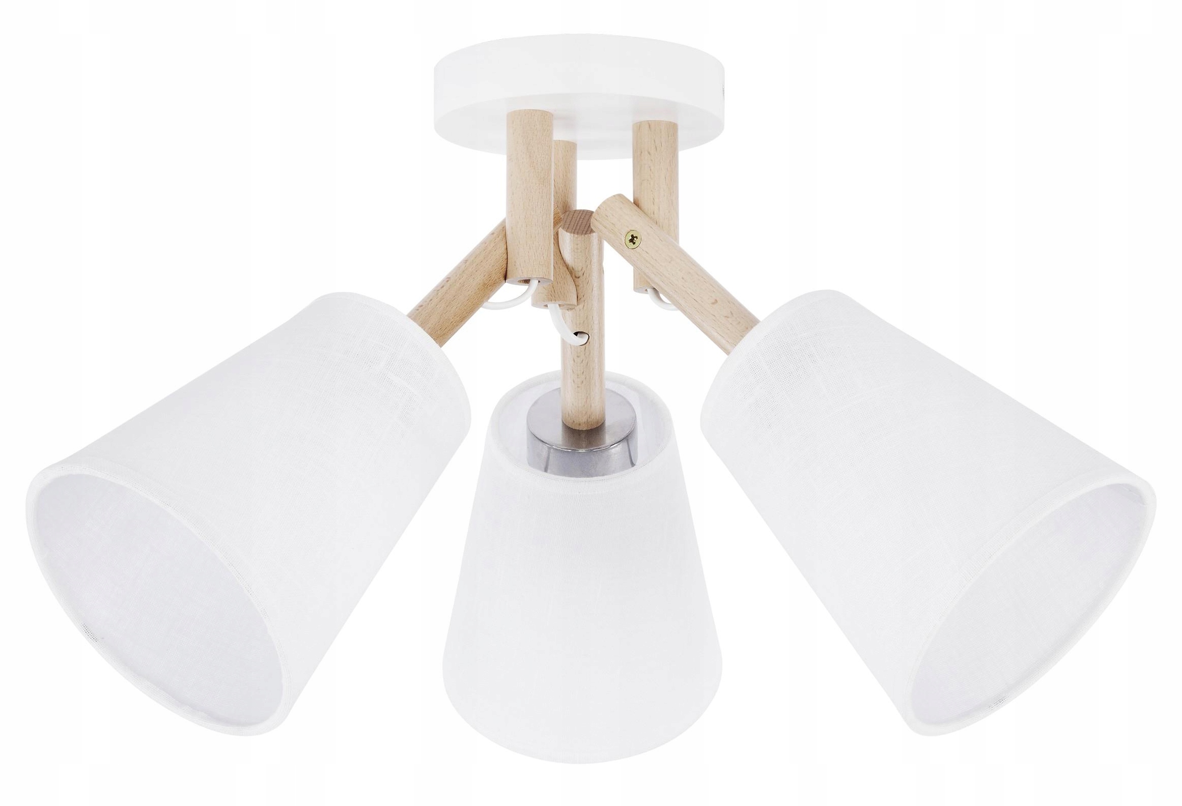 Luster Stropné Svietidlo Vaio Biele Tienidlo Závesné Drevo Možno Led