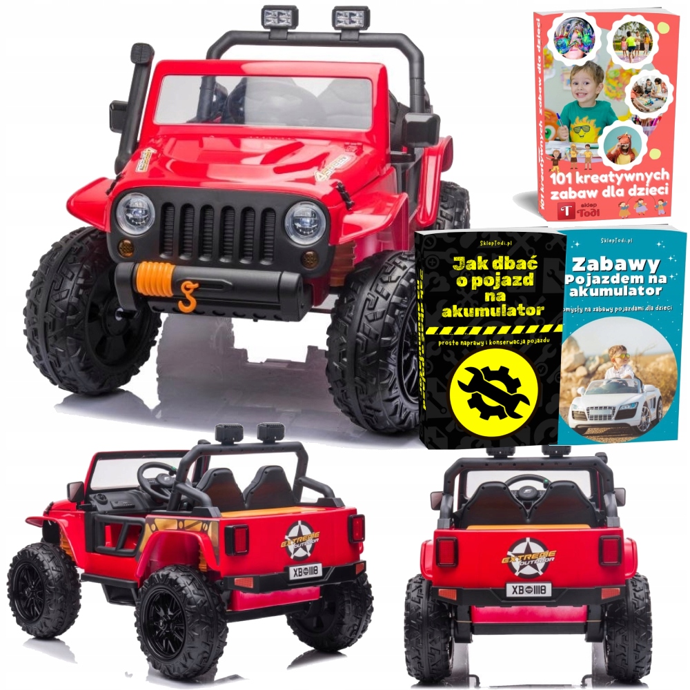 Auto Na Akumulator Dla Dziecka Jeep Dżip XB-1118 4X4 Do 100KG Pilot Skóra E