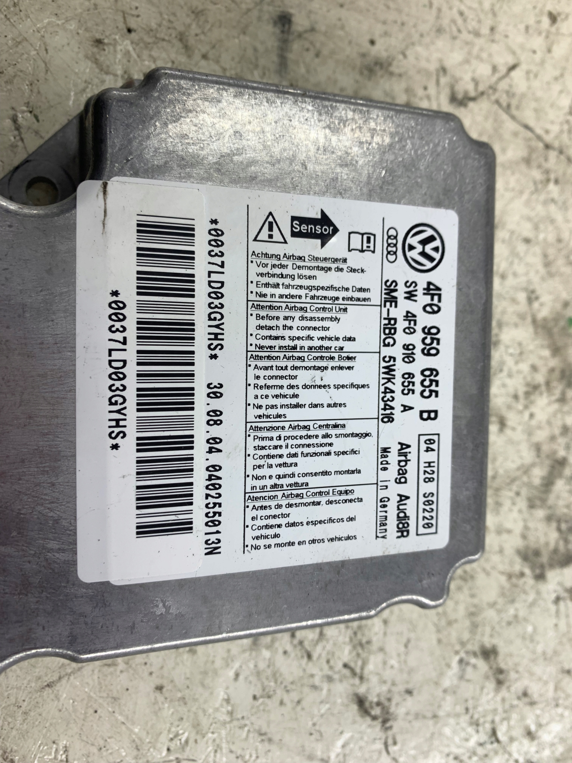 AUDI A6 C6 SENSOR modul airbag 4F0959655B