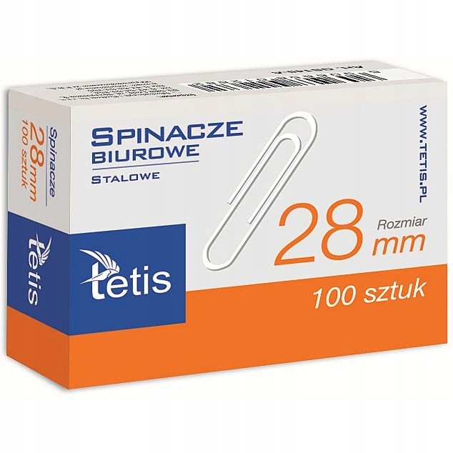 

Spinacze okrągłe Tetis 28mm, 100 szt. (GS140-B)