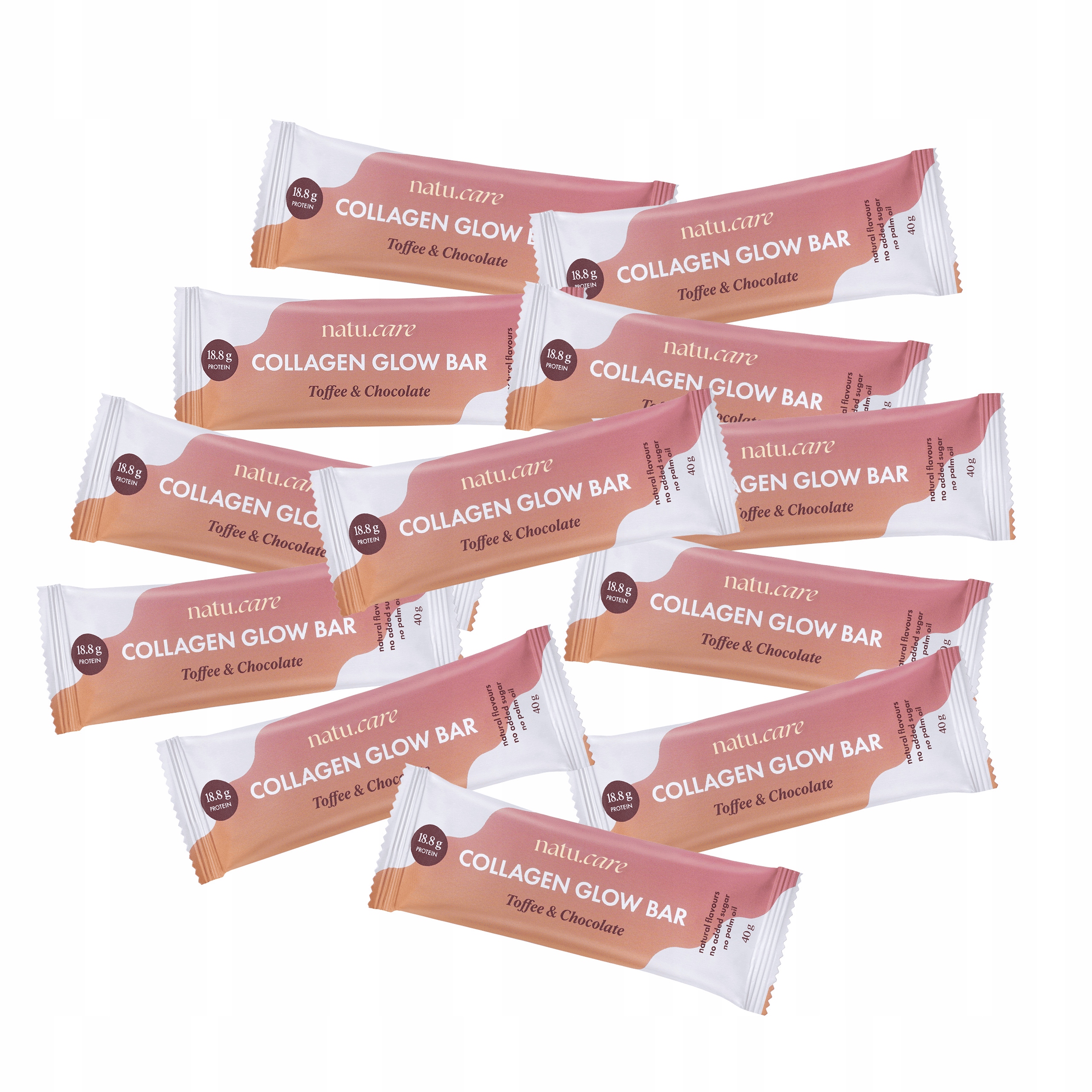 Baton proteinowy toffi z kolagenem białkowy bez cukru Natu.Care 12 szt