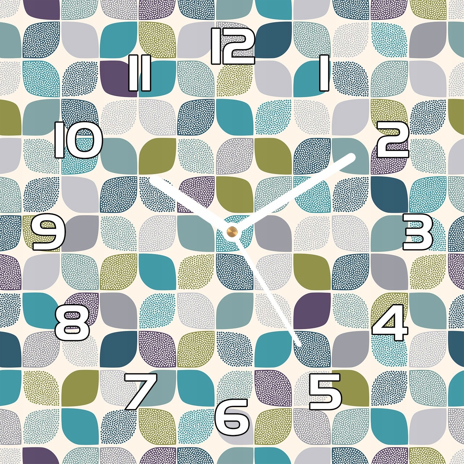 

Szklany zegar Geometryczny kolorowy wzór 30x30 cm
