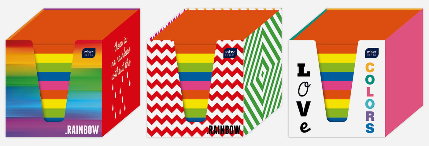 

Kostka papierowa kolorowa 90x90x90mm w kubiku