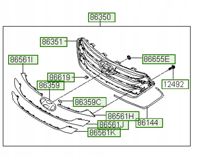 OSŁONA PRZEDNIA CHŁODNICY GRILL HYUNDAI SANTA FE 2012-2018