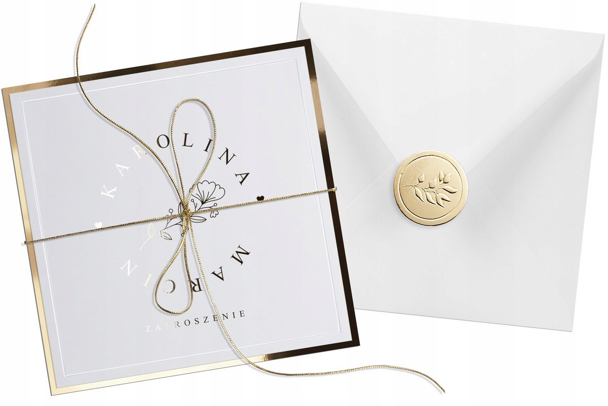 ZAPROSZENIA ŚLUBNE ZŁOTE SREBRNE ŚLUB ROSE GOLD