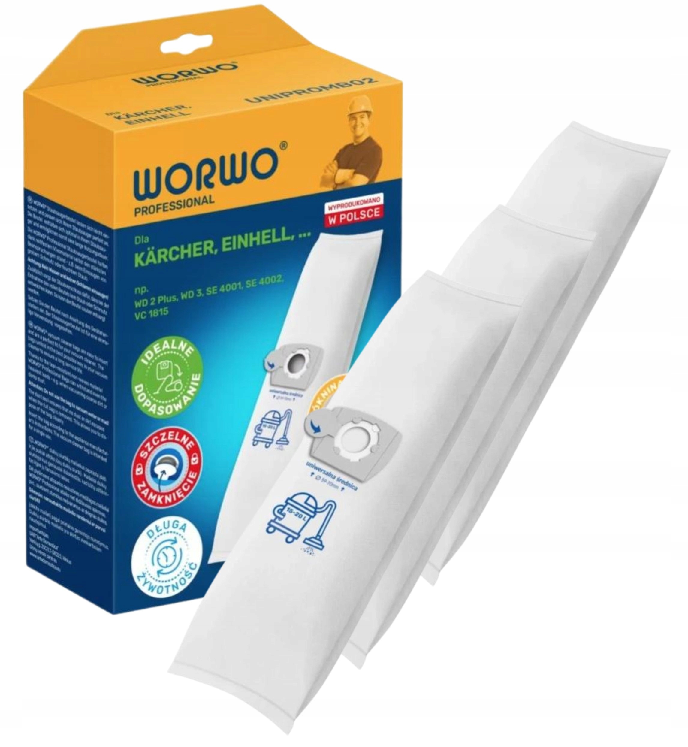 Worki do odkurzacza Karcher UNIPROMB02K Worwo 3szt