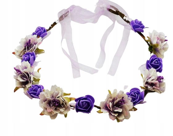 WIANEK OPASKA KWIATY NA GŁOWĘ BOHO