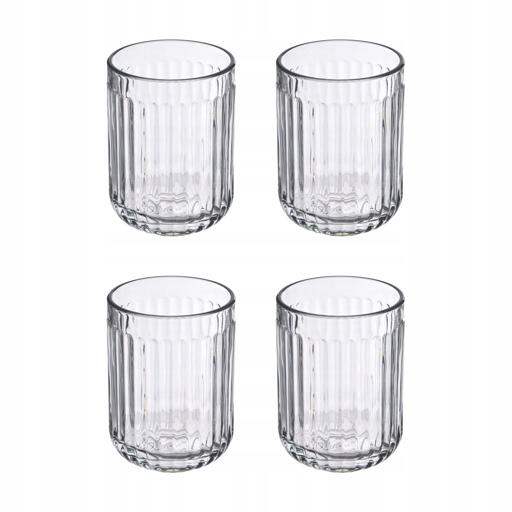 4 ks Šálek na kartáčky Silvtjarn elegantní skleněný 11 cm