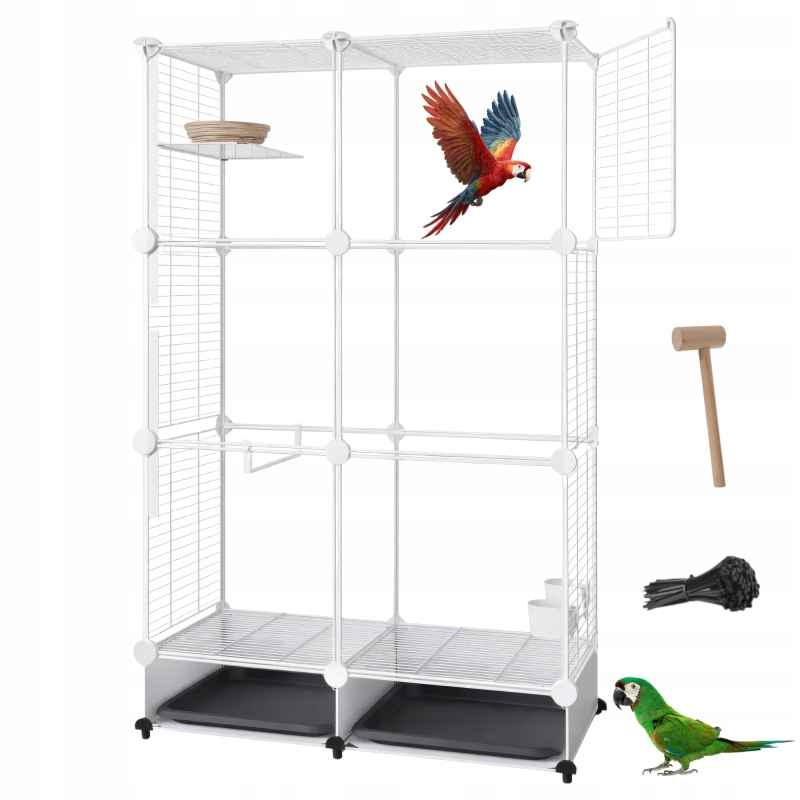 Klec Pro Ptáky Nuxie PX1 S Tácky 125x74x37cm Voliéra Kotec Na Ptáky