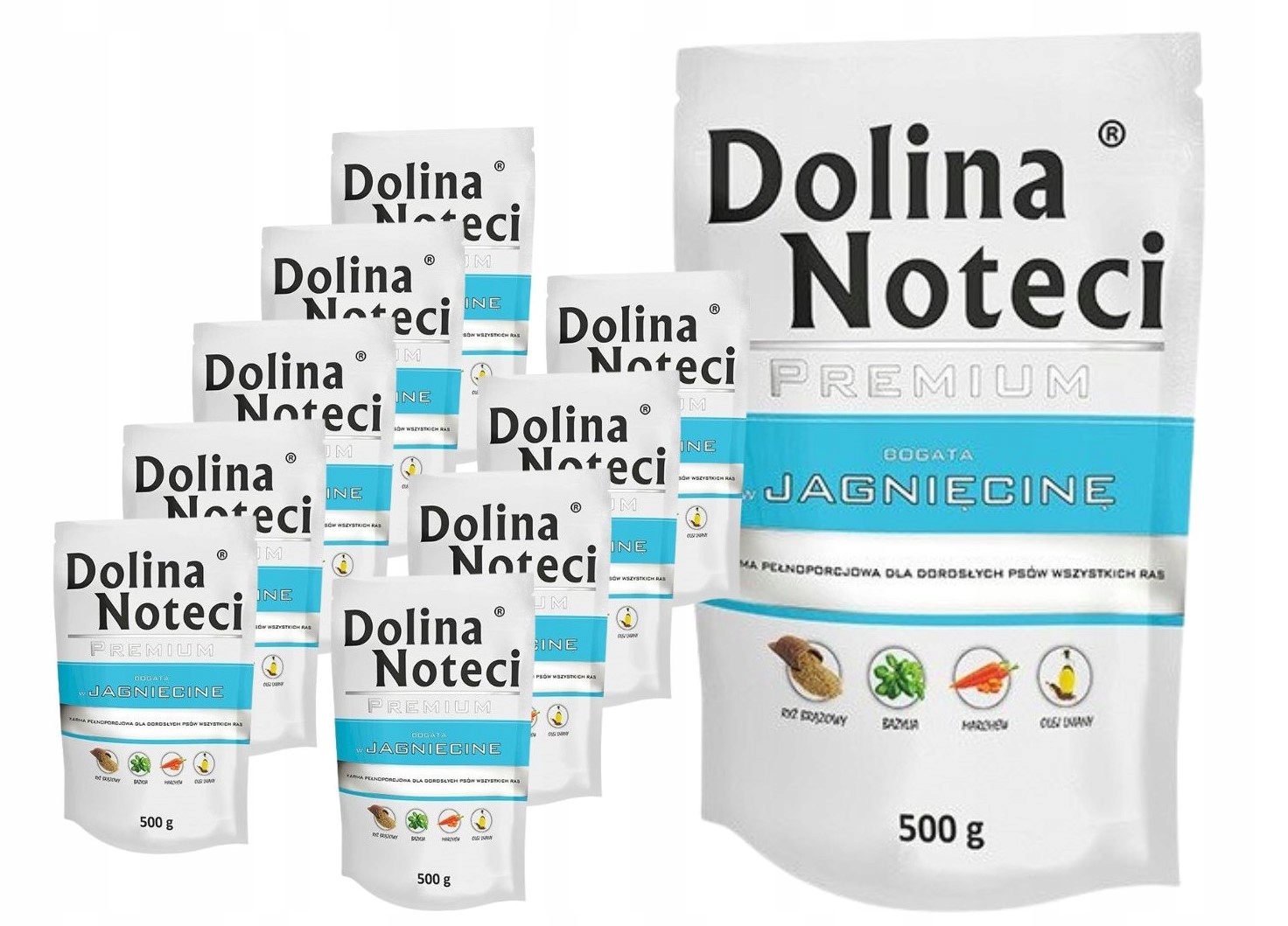 Levně Dolina Noteci Premium vlhké krmivo pro psy bohaté na jehněčí maso 10x500 g