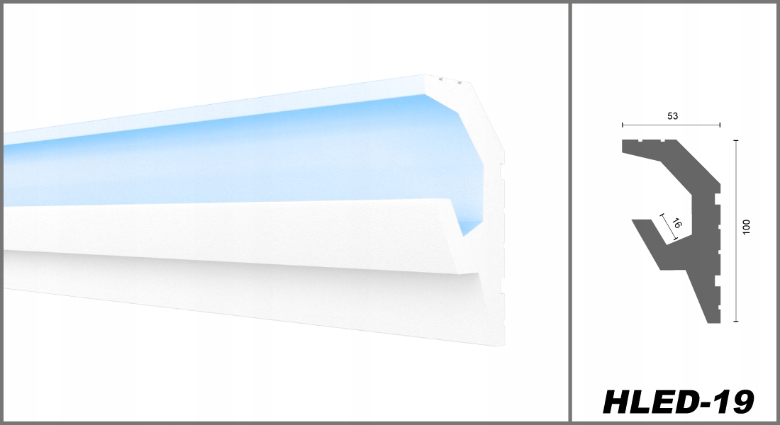 HEXIMO LED 2w1 Listwa przysufitowa profil oświetleniowy - 1,7m HLED-19 EAN (GTIN) 4251874693041