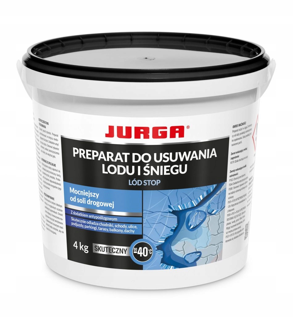 CHLOREK WAPNIA lepsza sól drogowa ANTYLÓD do usuwania LODU ŚNIEGU JURGA 4kg