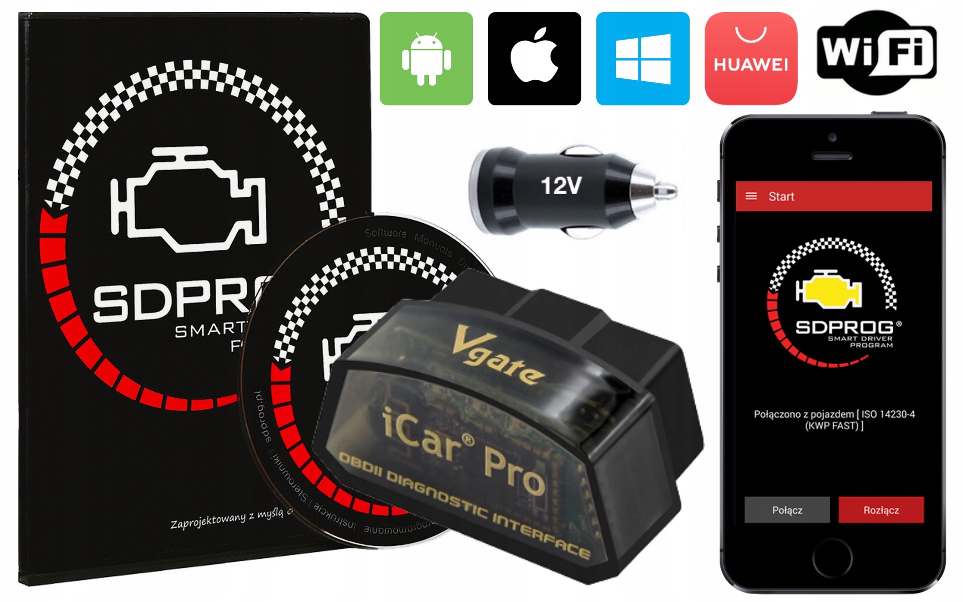 INTERFEJS iCAR PRO WIFI OBD2 ELM327 SDPROG Ładowar EAN (GTIN) 5904890341203