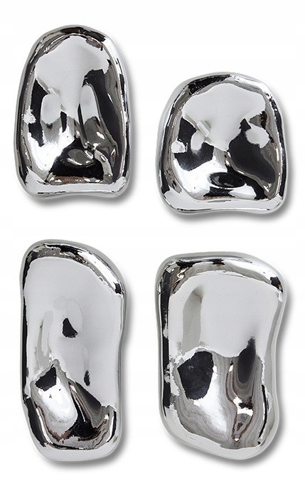 Sada nástenných dekorácií Chrome, strieborná, HKLiving