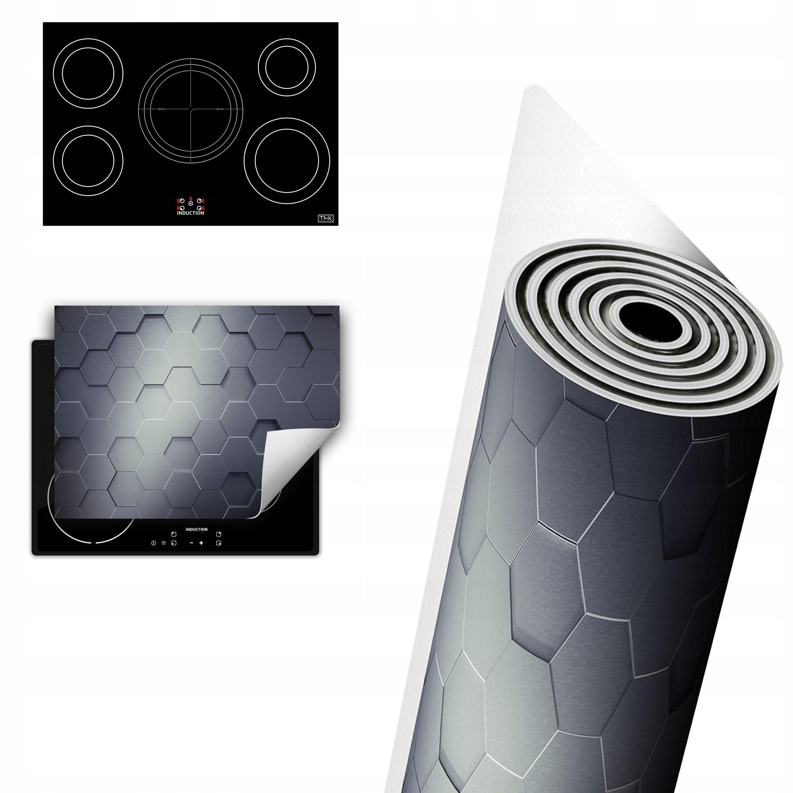 Vinylová Ochranná Deska Na Indukci 80x52 šedá vzor