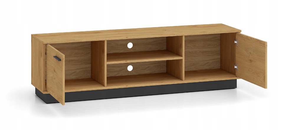 Szafka RTV 2- Drzwiowa 2D 170 cm Dąb Stylowy + Czarny MORENO ML Marka inna