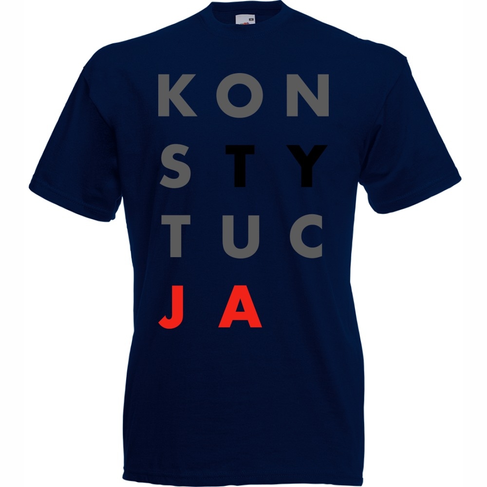

koszulka konsTYtucJA demokracja duży nadruk A3 XL
