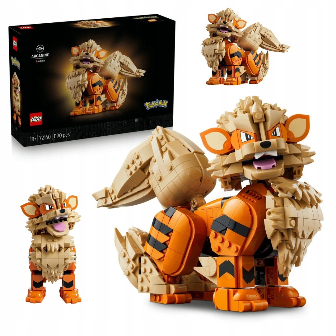 Lego 72160 Pokémon Arcanine Ohnivý Pokémon 1190 el. Sběratelský Model