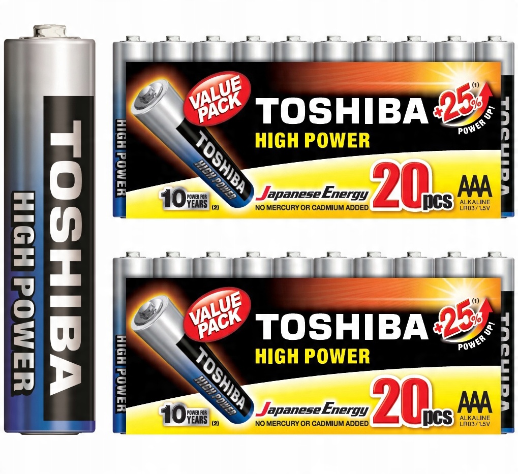 

Baterie Alkaliczne Toshiba Paluszki LR03 Aaa 40szt