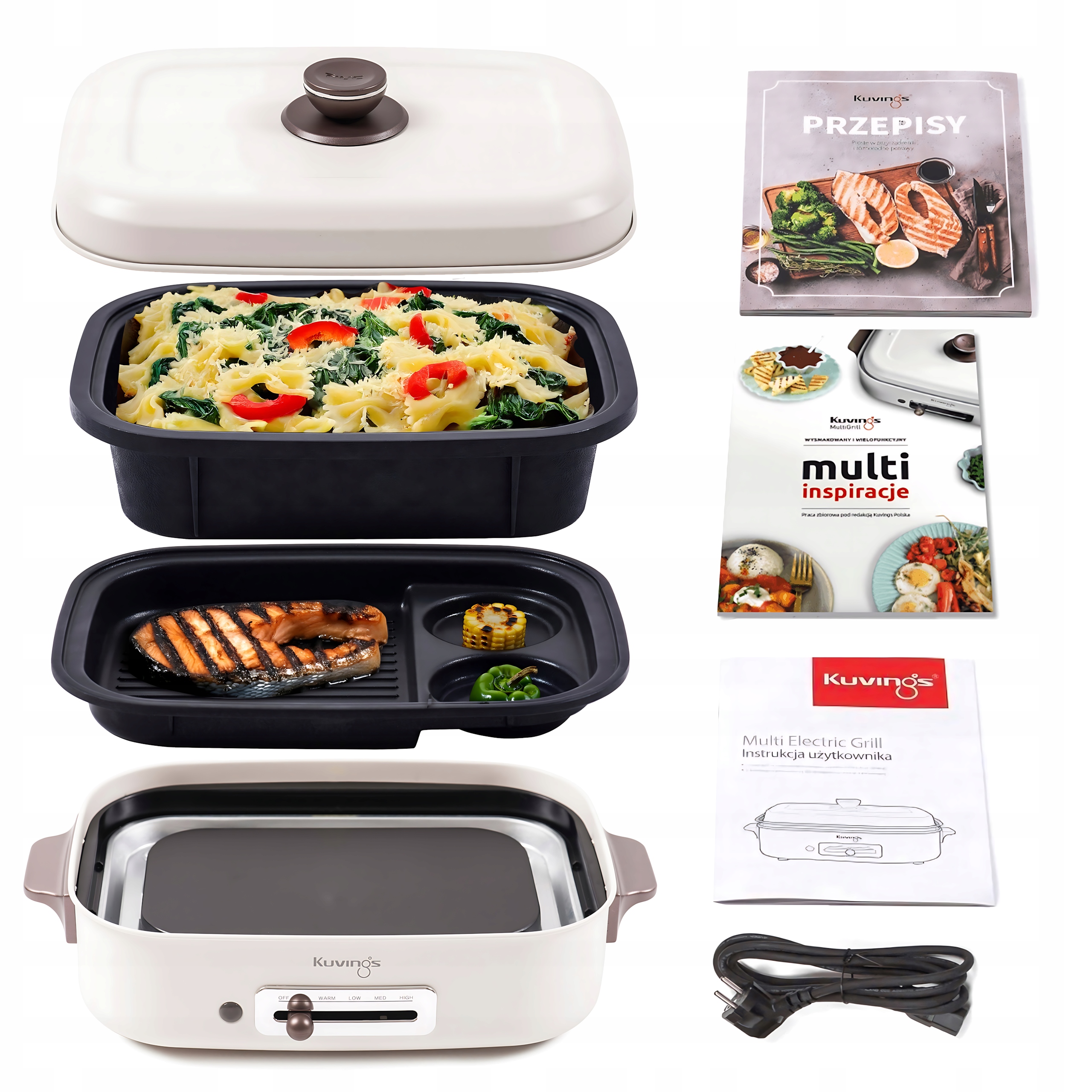 Elektrický Stolní Multigrill Kuvings Keramický Plus Krémový Opékač